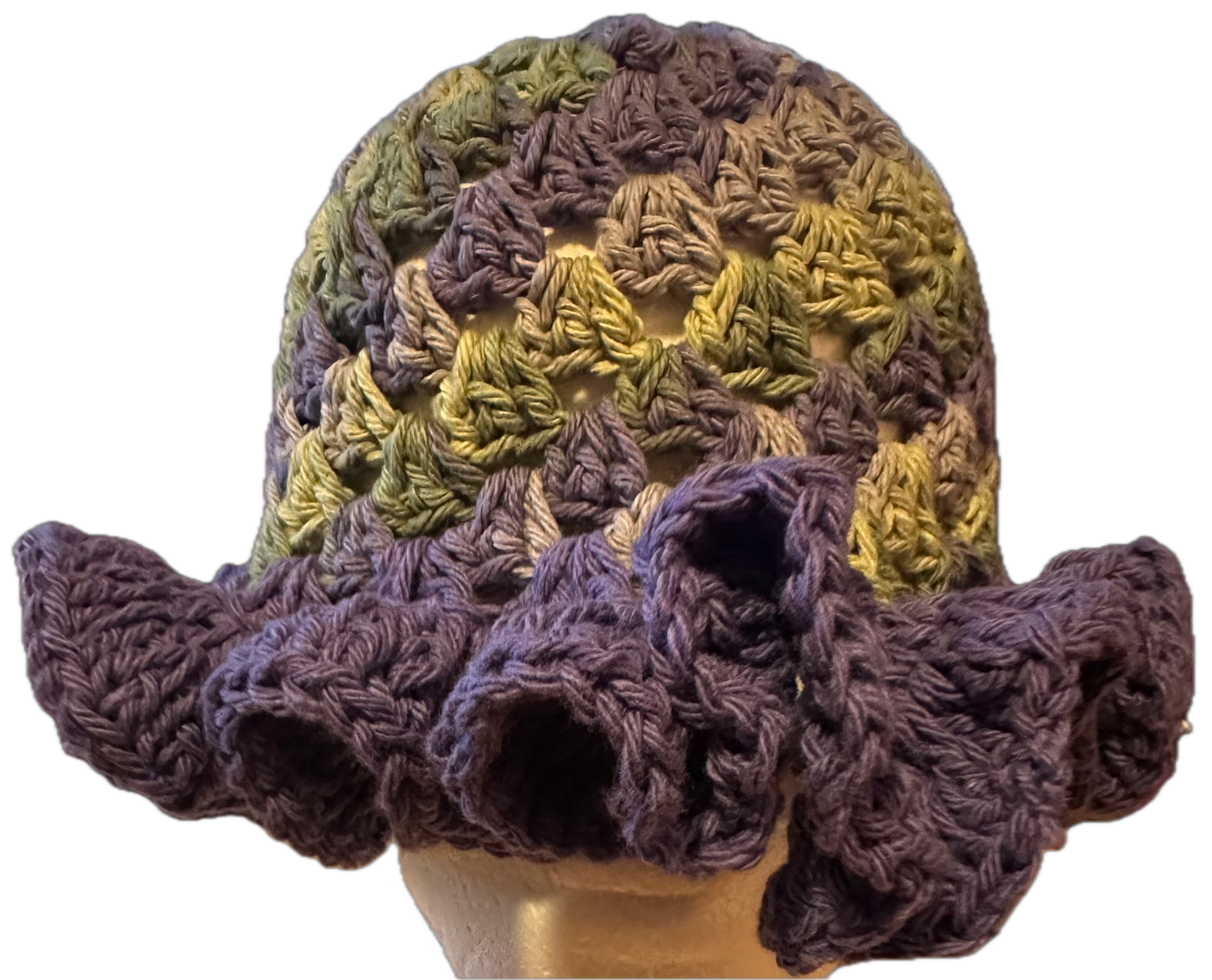 Plum Vine Crochet Ruffled Bucket Hat