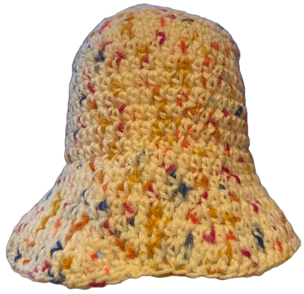 Beige Speckle Crochet Bucket Hat