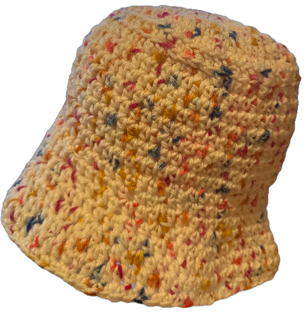 Beige Speckle Crochet Bucket Hat