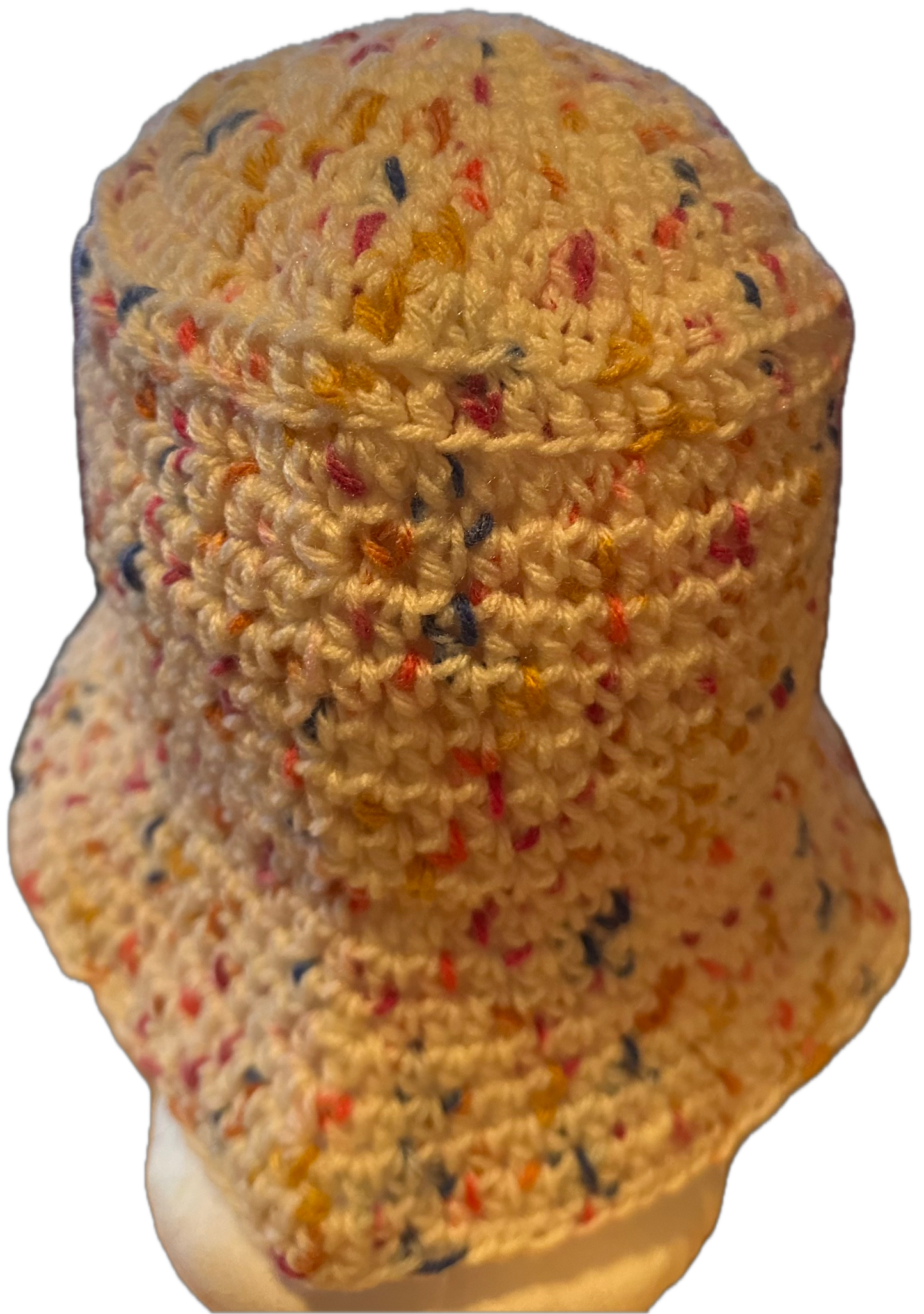 Beige Speckle Crochet Bucket Hat