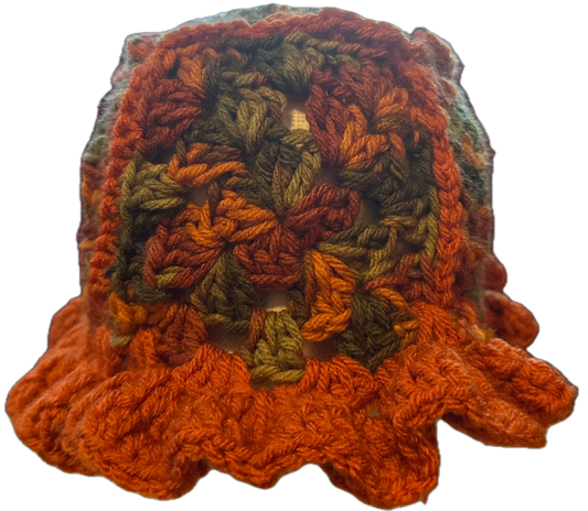 Fall Crochet Granny Square Bucket Hat