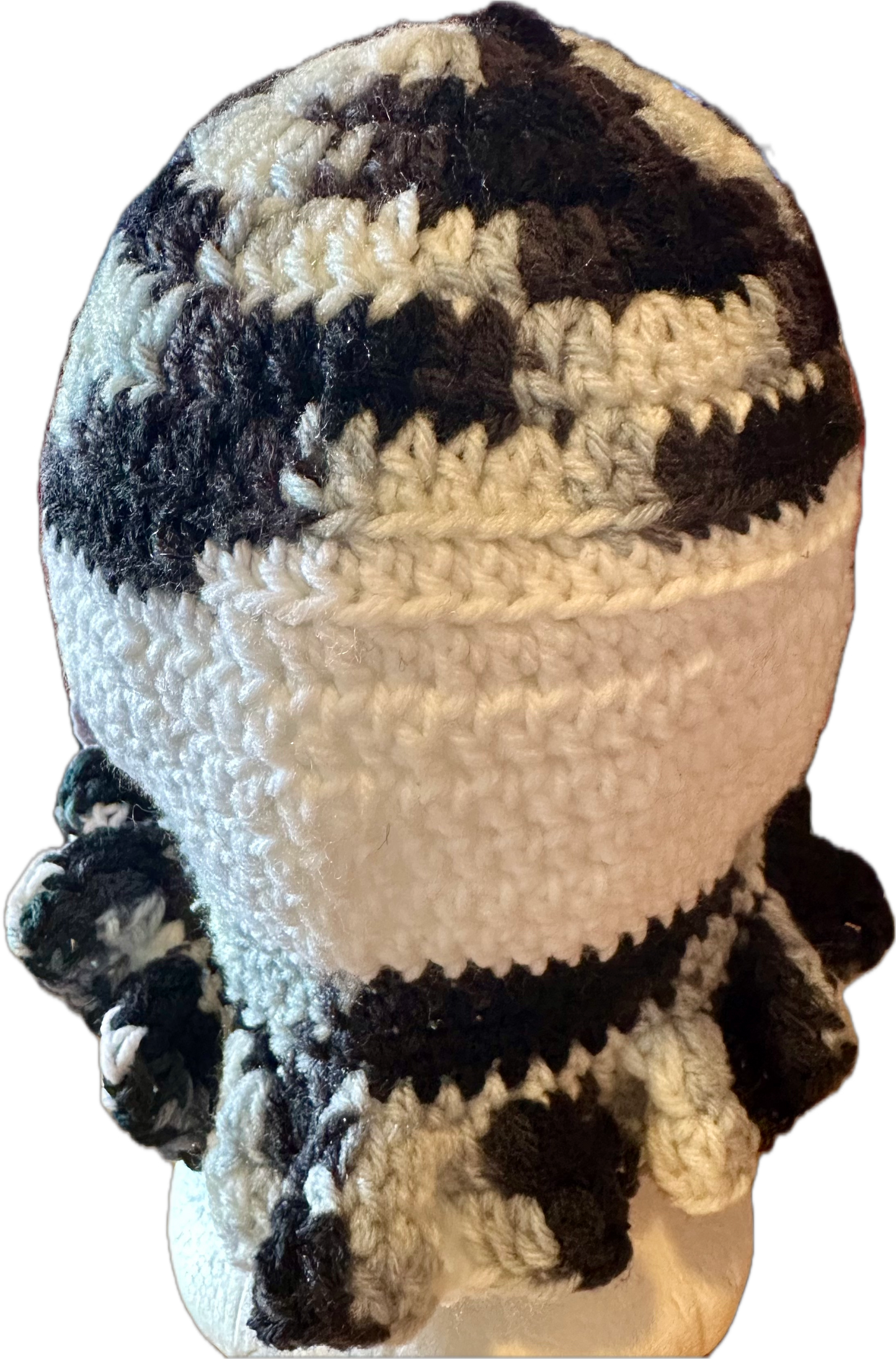 White/Black/Grey Crochet Ruffled Bucket Hat