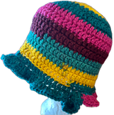 Jeweltone Crochet Ruffled Bucket Hat