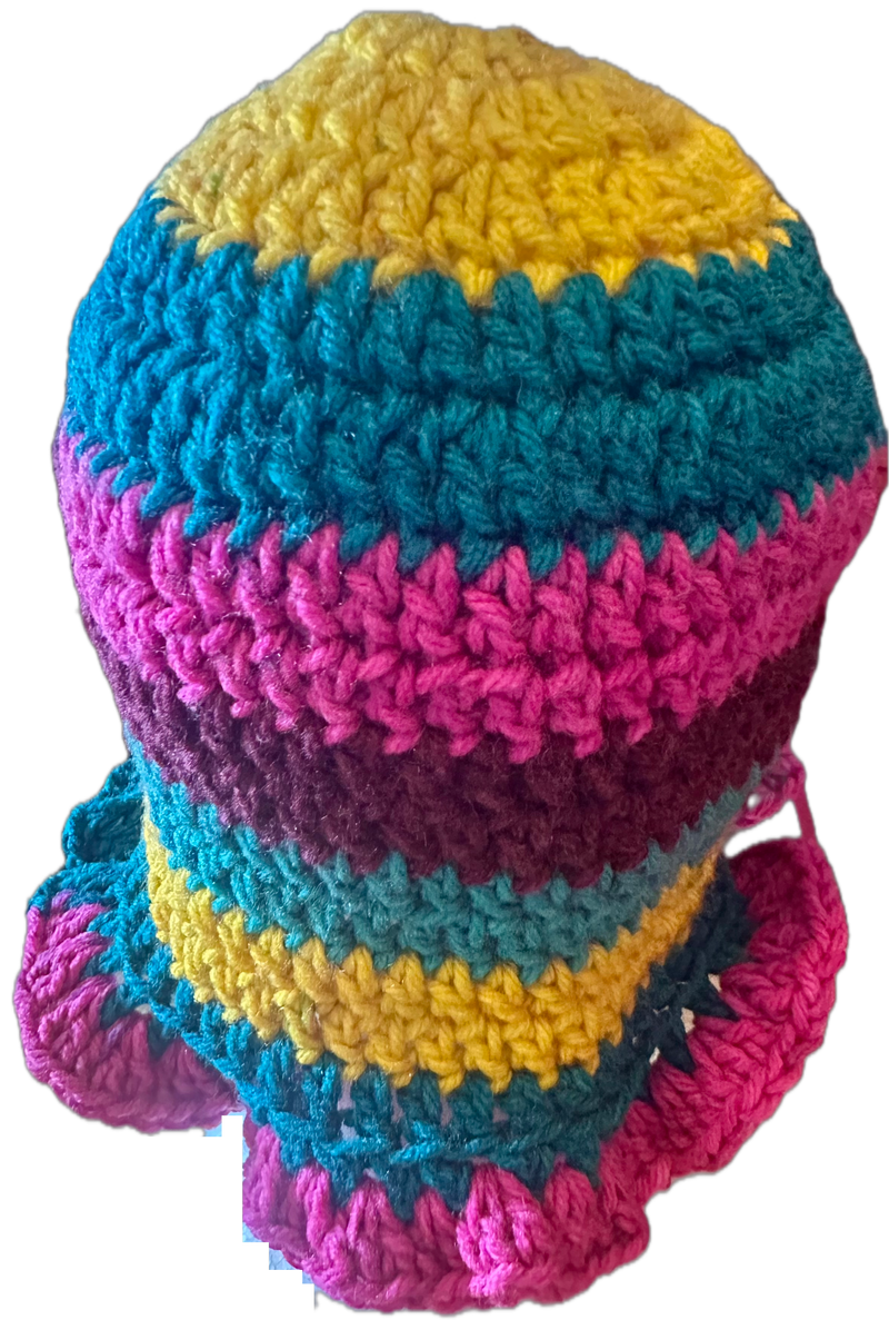 Jeweltone Crochet Ruffled Bucket Hat