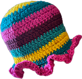 Jeweltone Crochet Ruffled Bucket Hat
