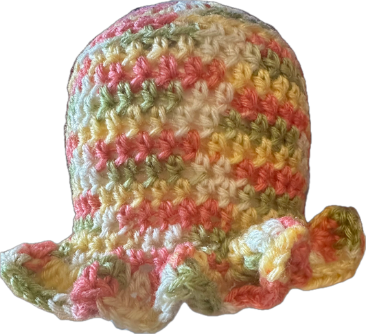 Jigsaw Crochet Ruffled Bucket Hat