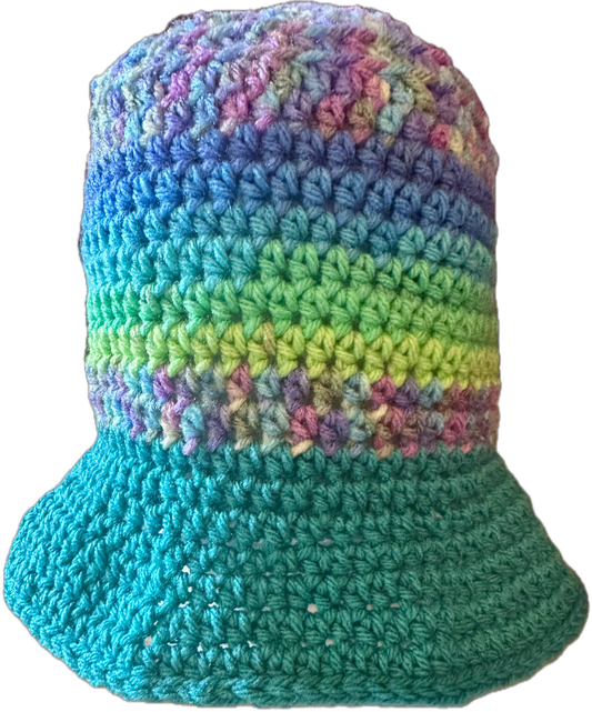 Turquoise/Aqua Blue Crochet Bucket Hat