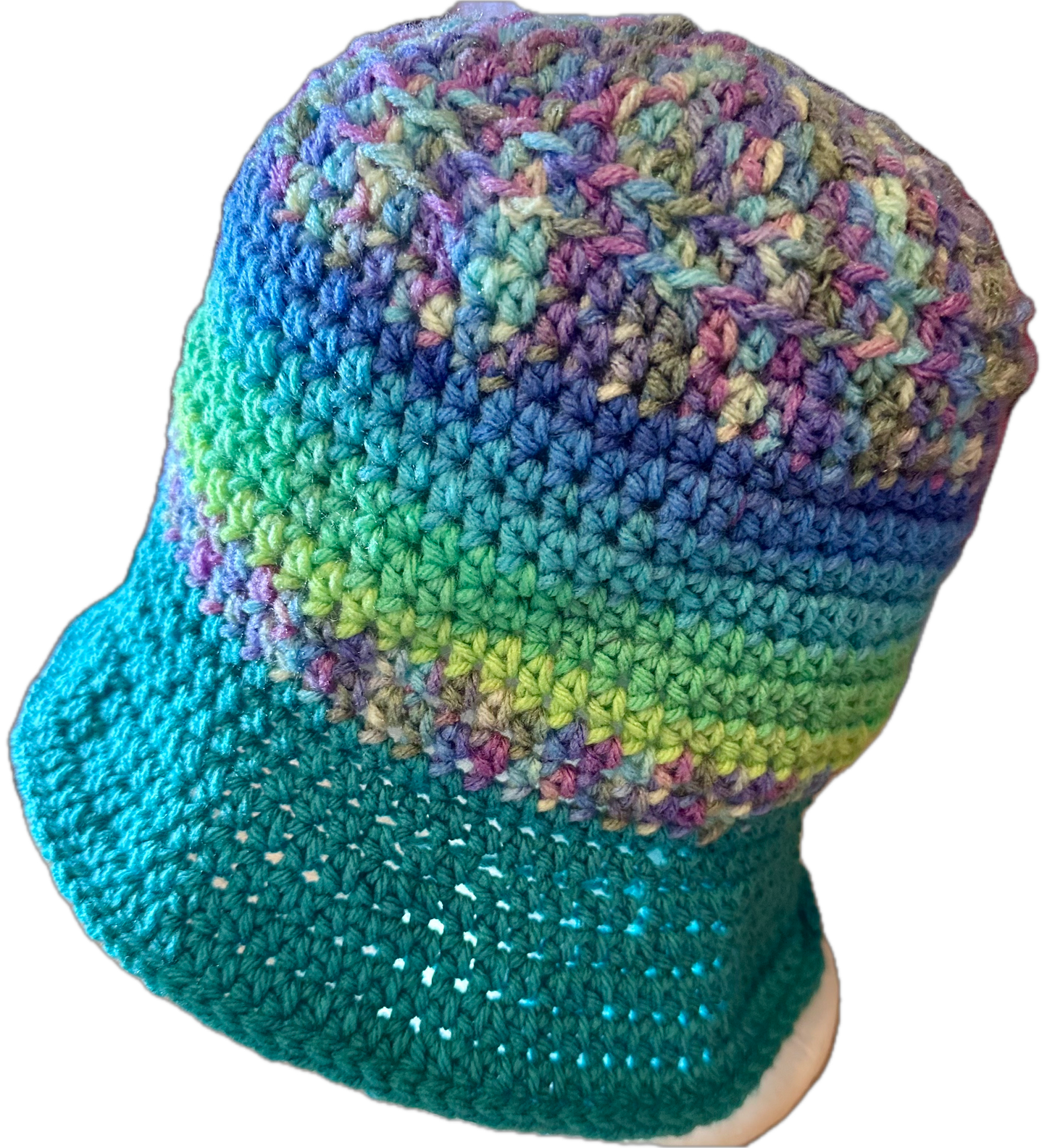 Turquoise/Aqua Blue Crochet Bucket Hat