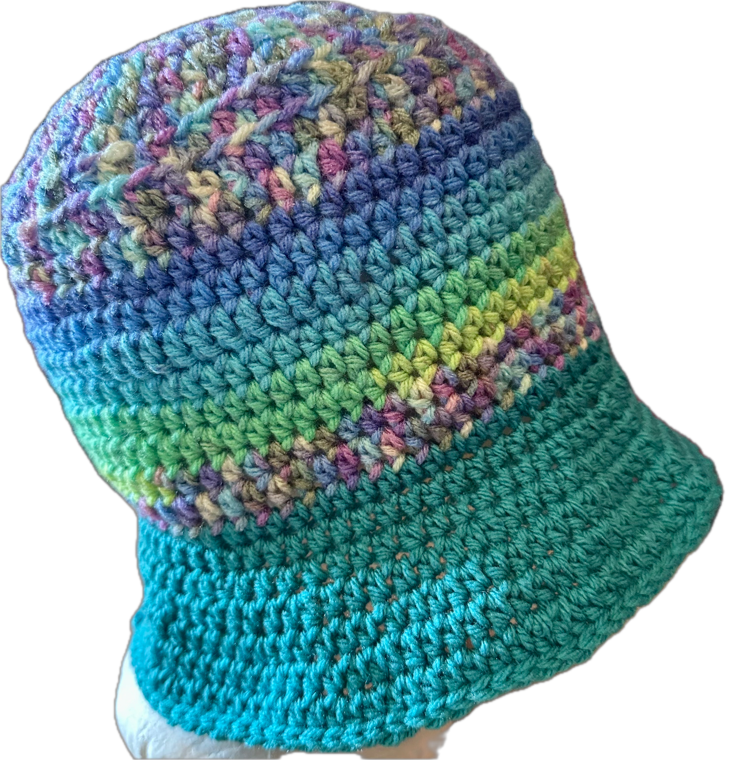 Turquoise/Aqua Blue Crochet Bucket Hat