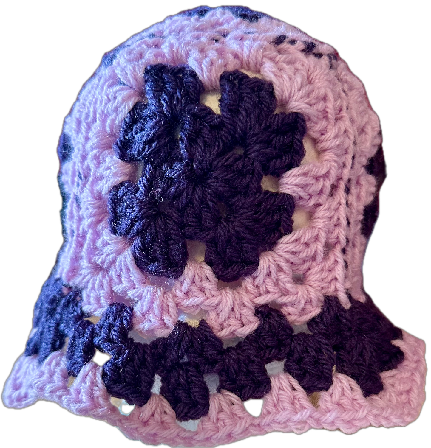 Lavender/Purple Crochet Granny Square Bucket Hat