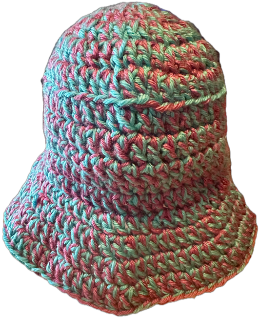 Pink/Blue Crochet Bucket Hat