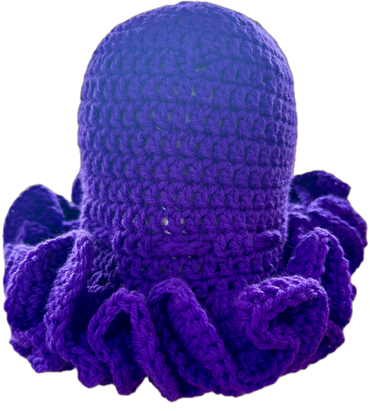 Purple Purple Crochet Ruffled Hat