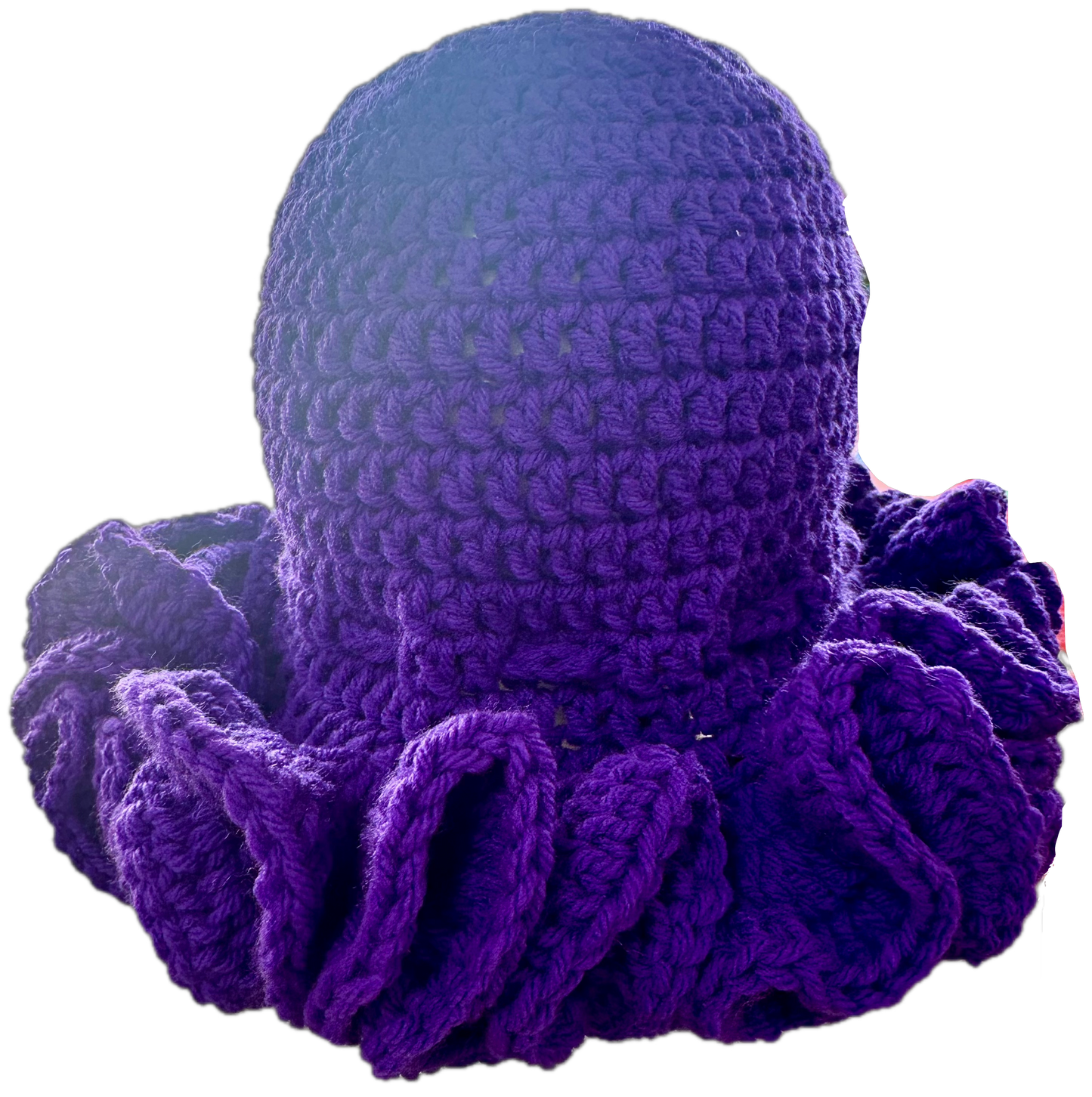 Purple Purple Crochet Ruffled Hat