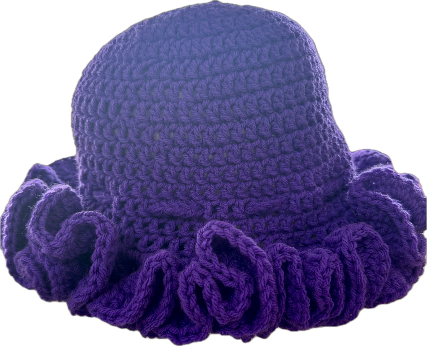 Purple Purple Crochet Ruffled Hat