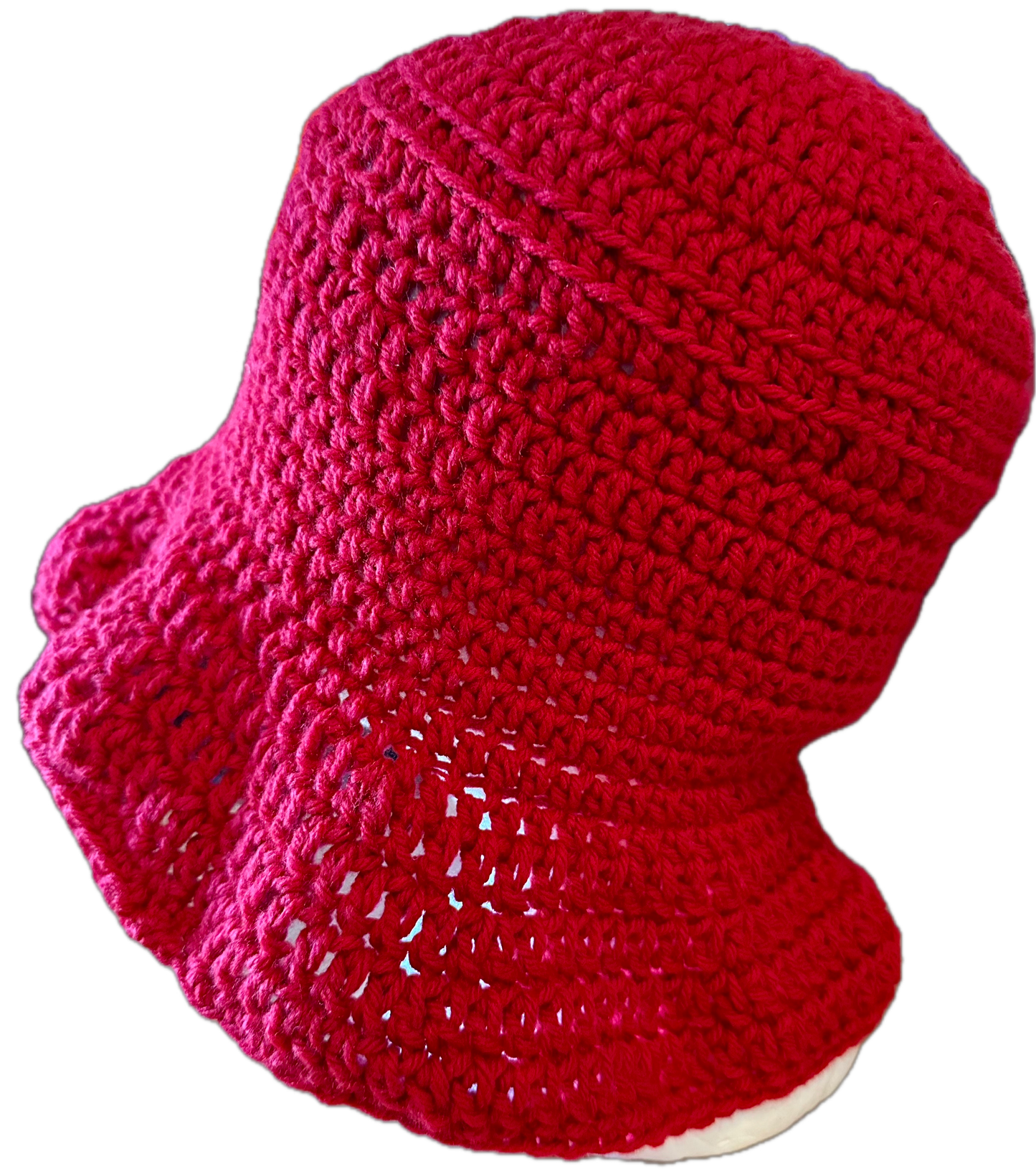 Red Red Crochet Bucket Hat