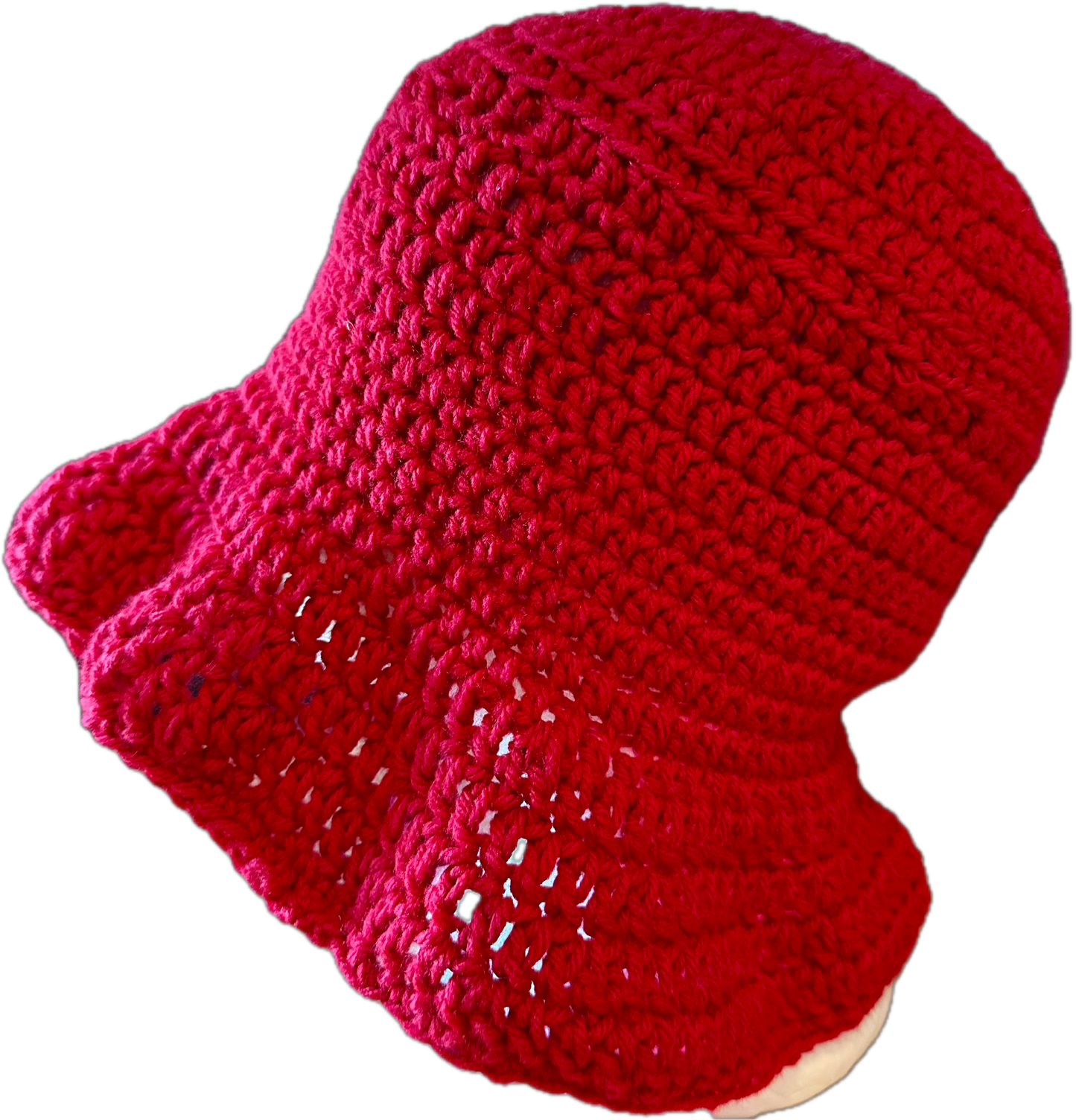 Red Red Crochet Bucket Hat