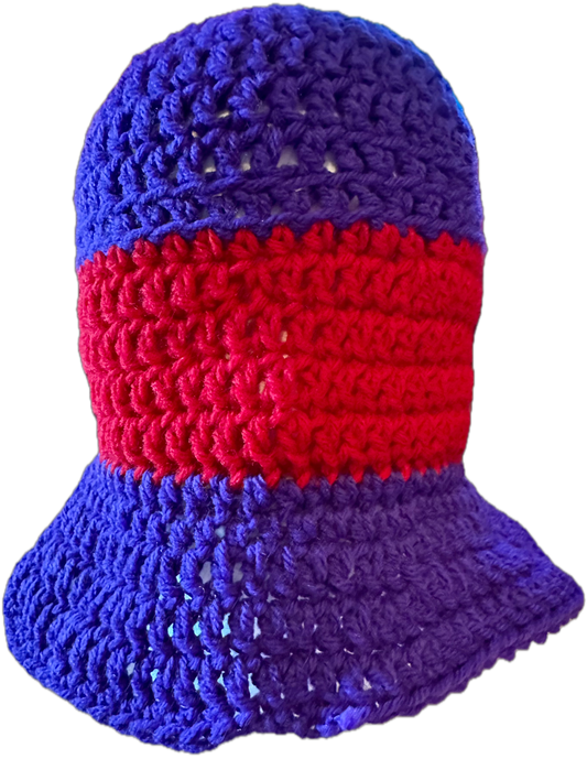 Purple/Red Crochet Bucket Hat