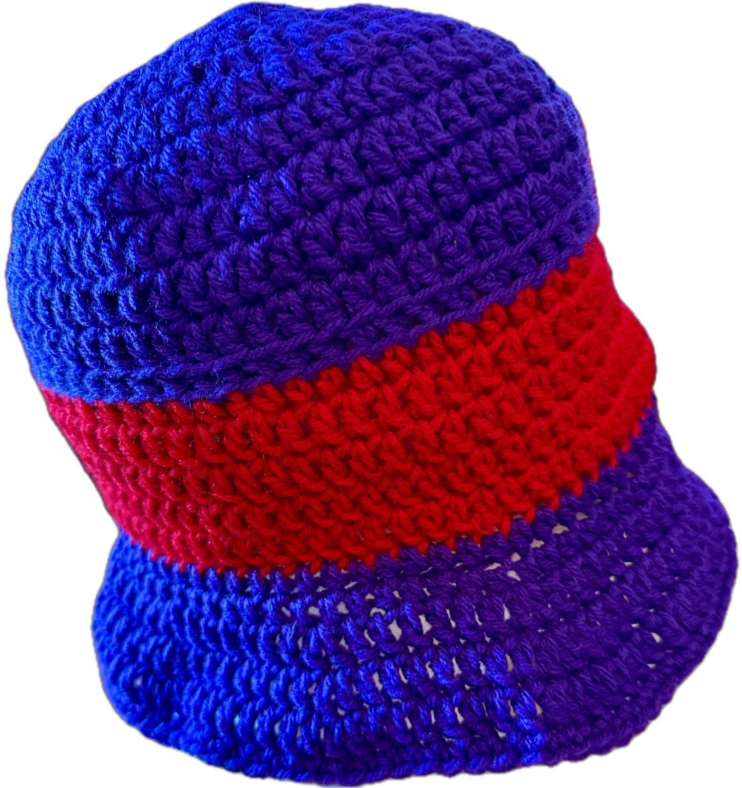 Purple/Red Crochet Bucket Hat
