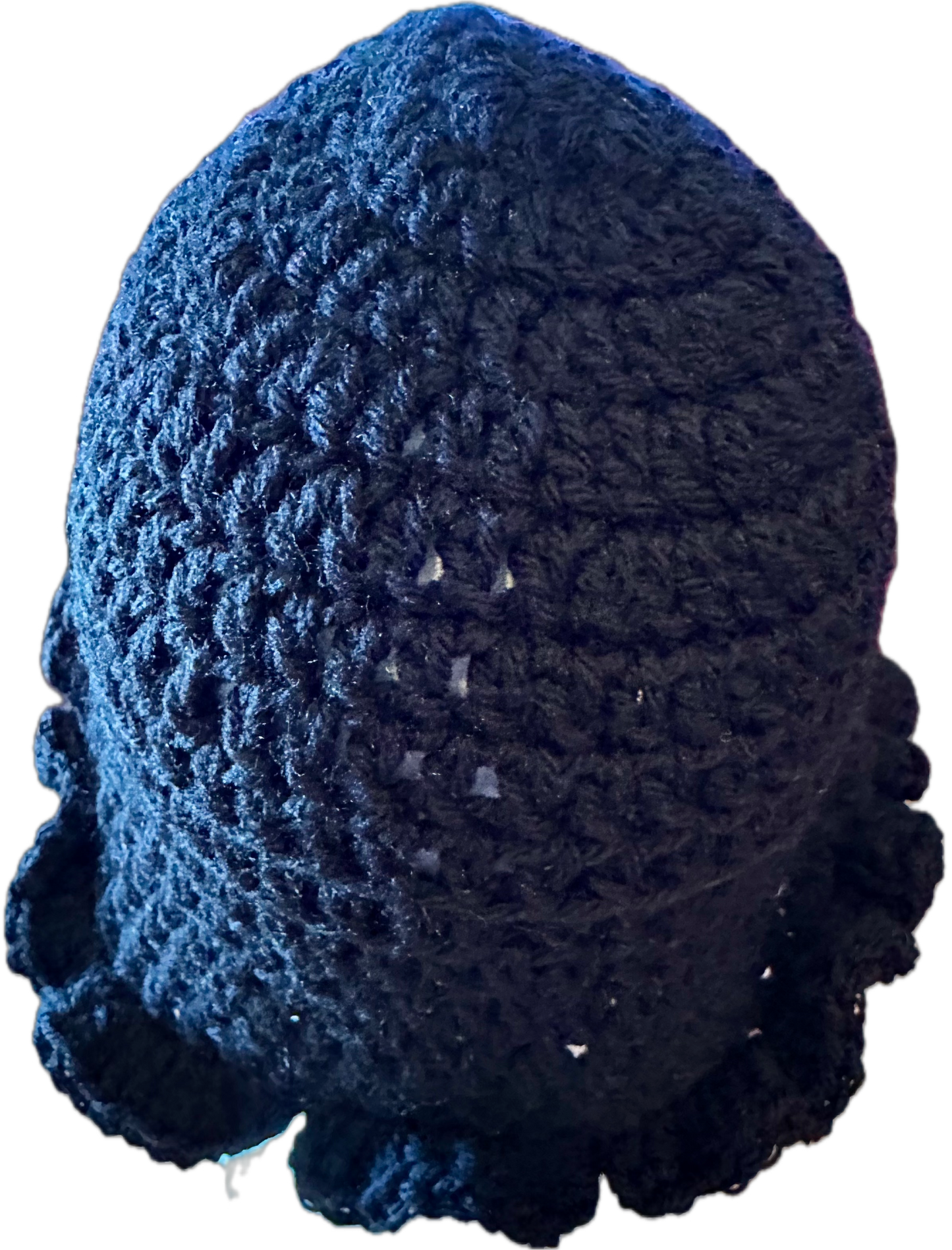 Black Crochet Ruffled Bucket Hat