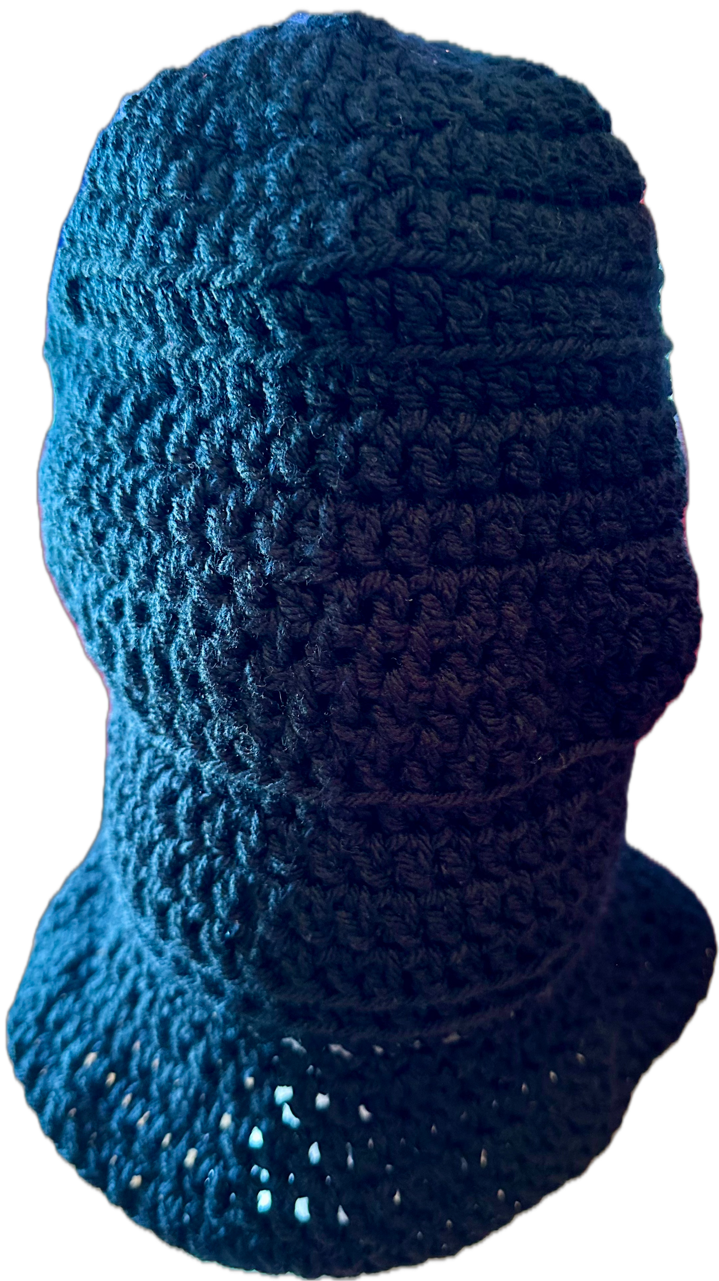 Black Long Crochet Bucket Hat