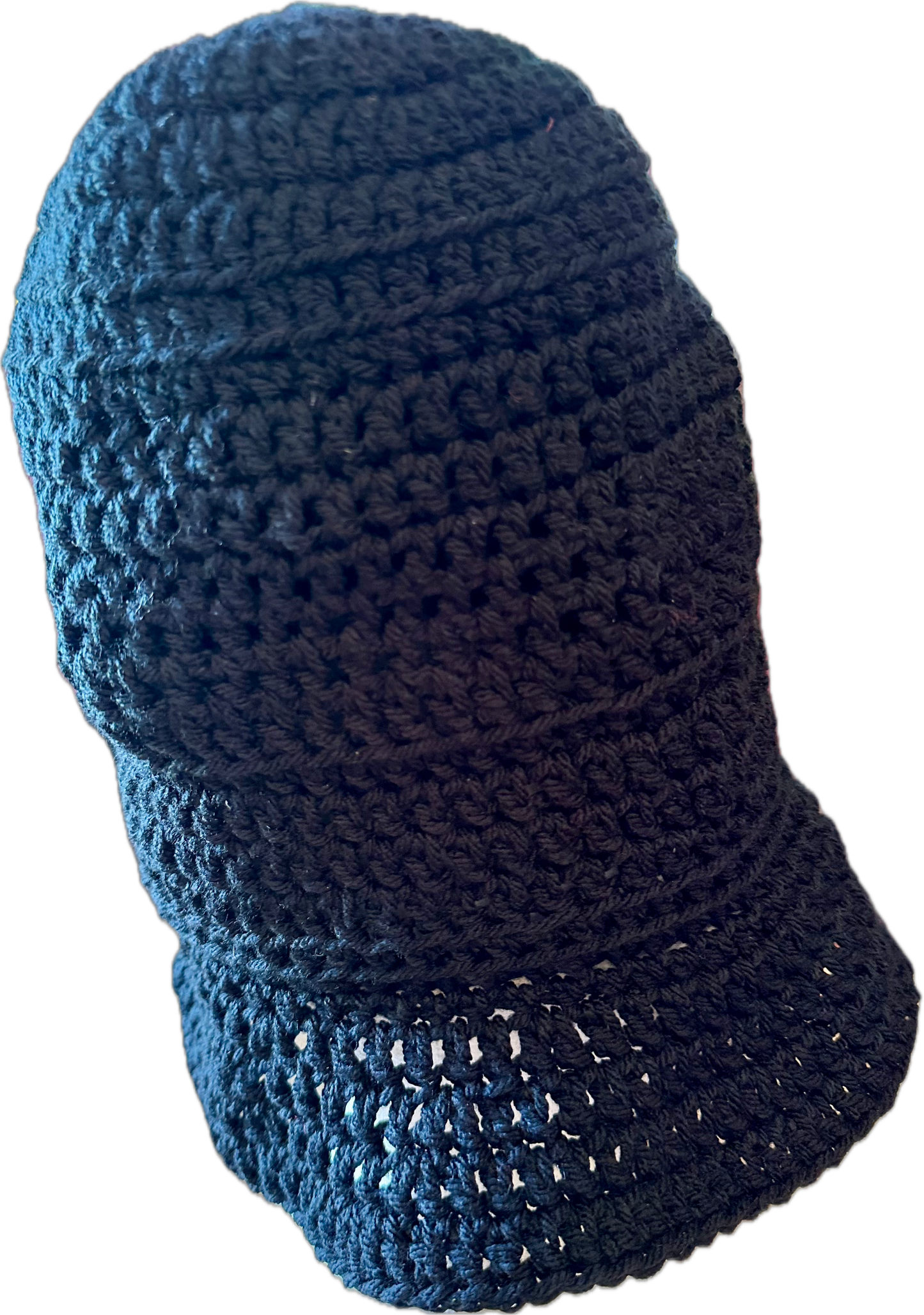 Black Long Crochet Bucket Hat