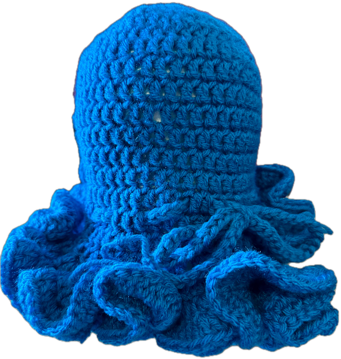 Turquoise Crochet Ruffled Hat