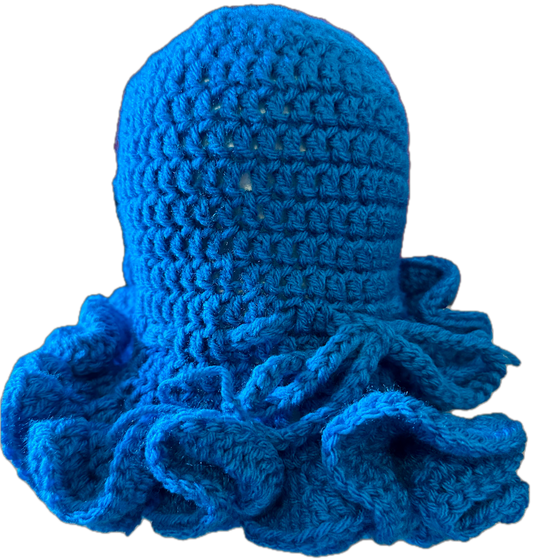 Turquoise Crochet Ruffled Hat
