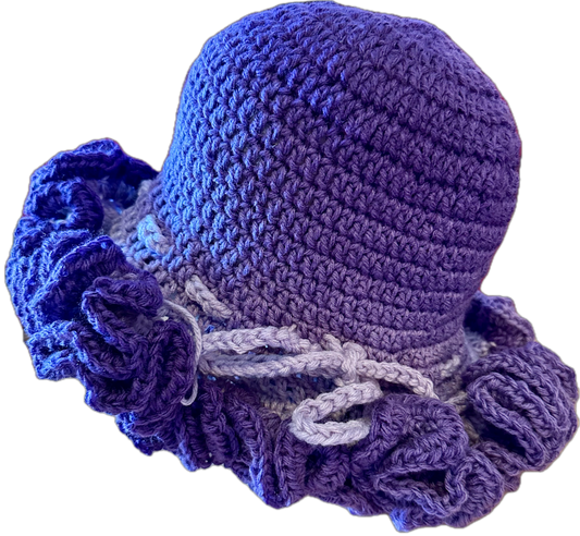 Grape Crochet Ruffled Hat