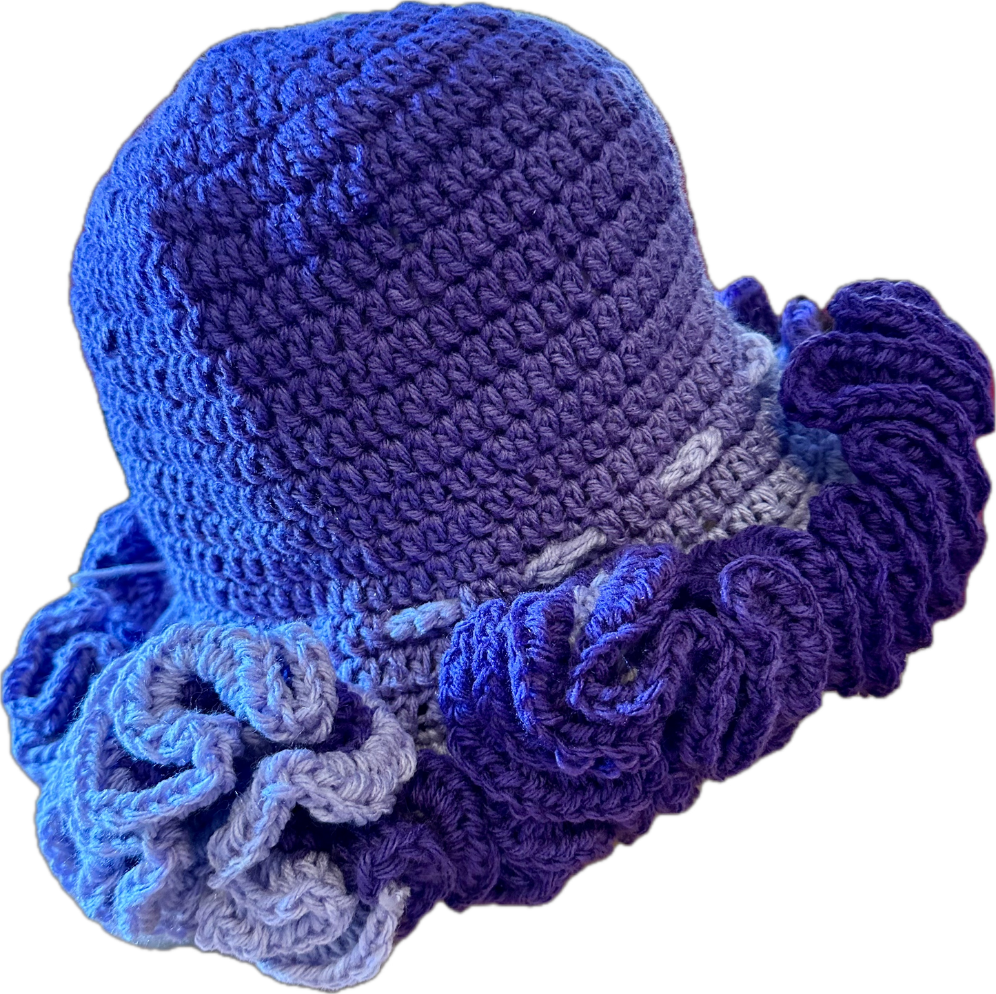 Grape Crochet Ruffled Hat
