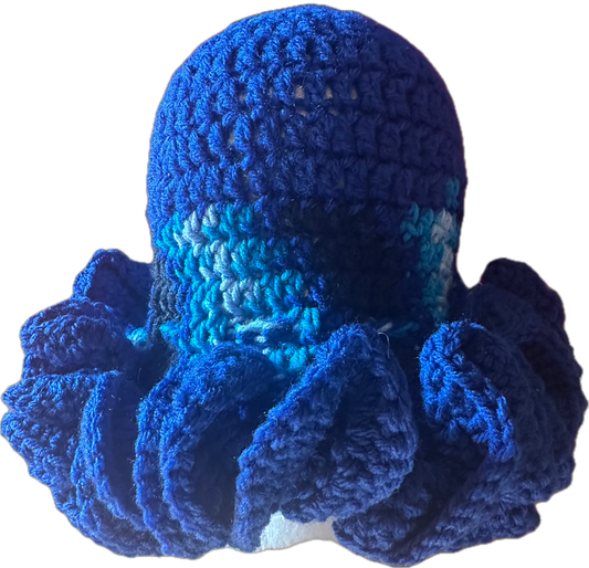 Sport Blue Crochet Ruffled Hat