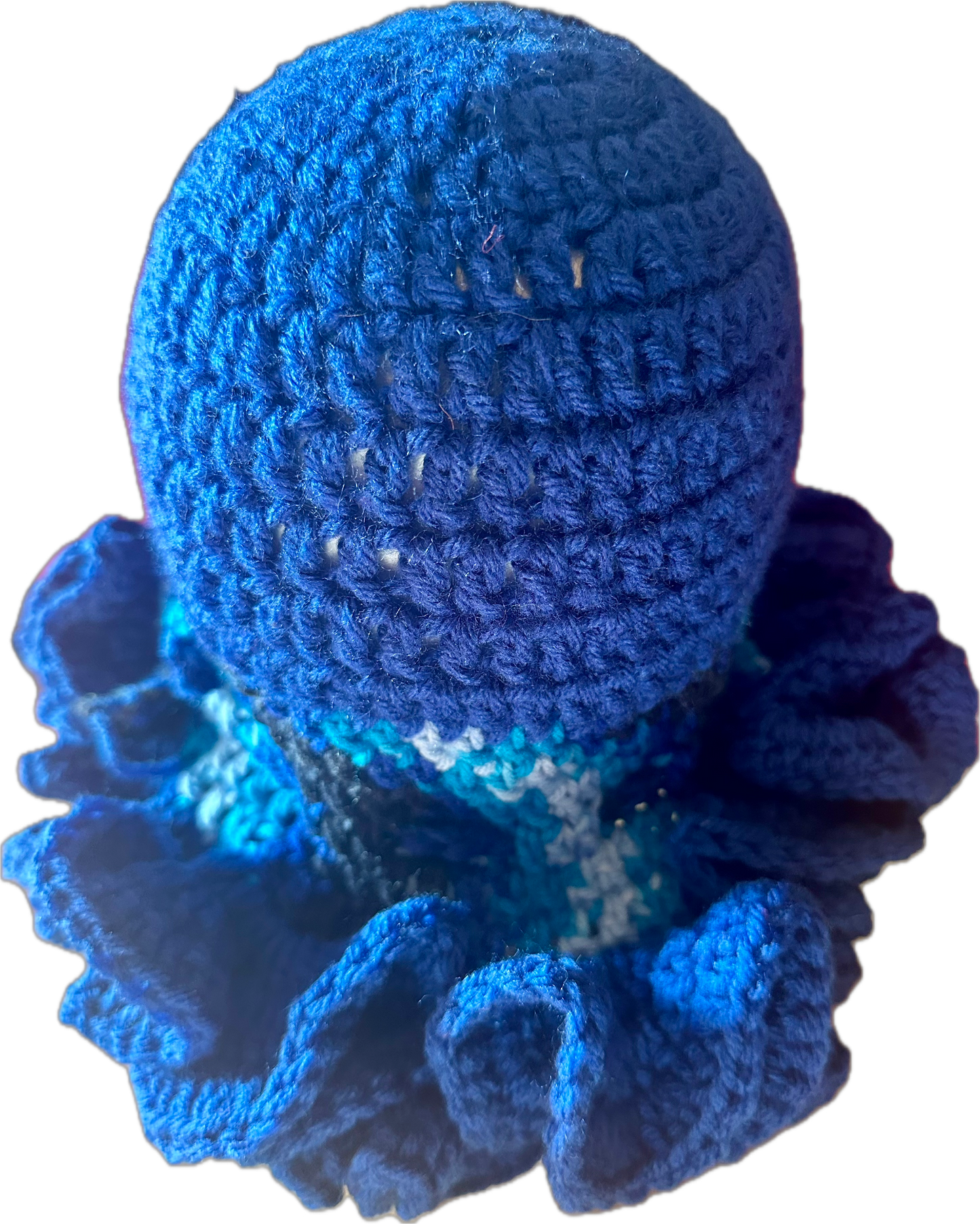 Sport Blue Crochet Ruffled Hat