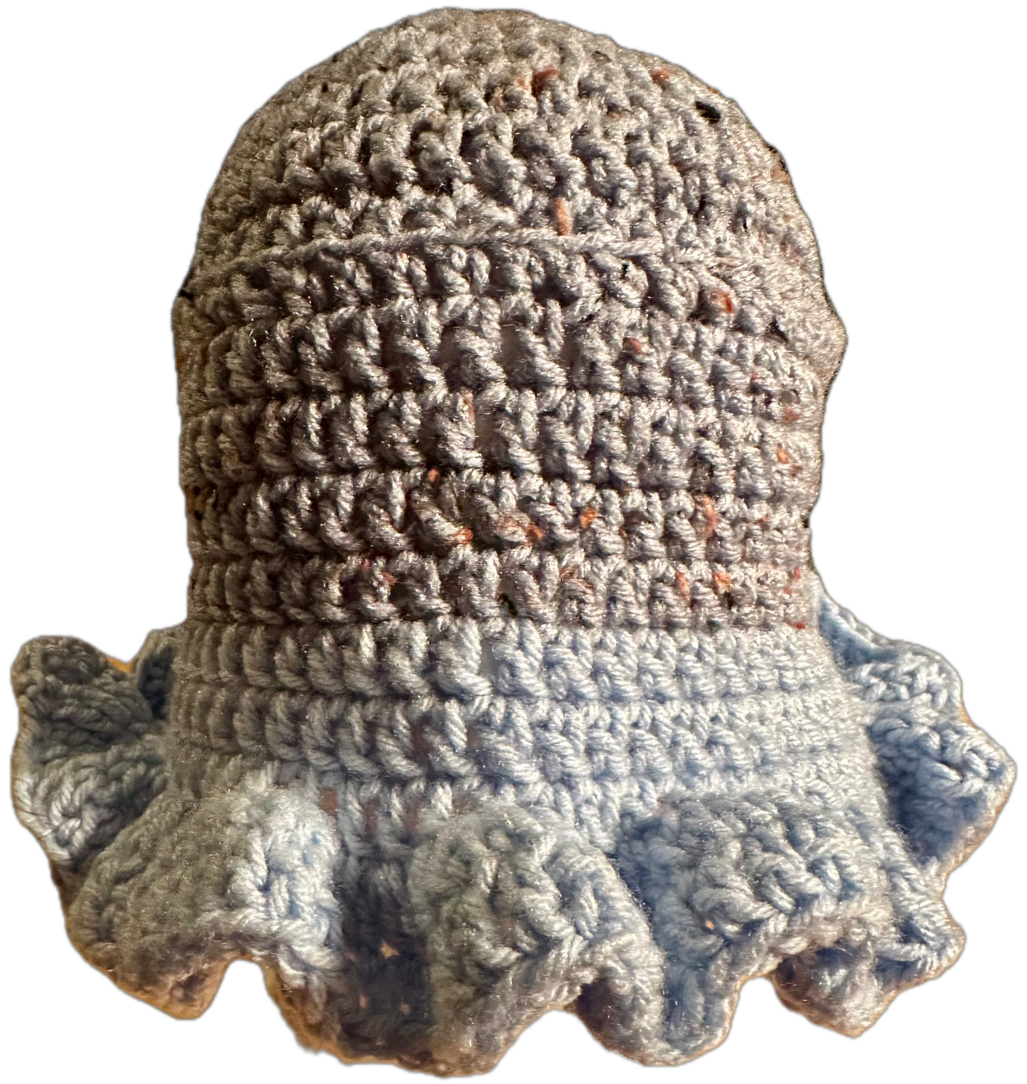Bluish Grey Crochet Ruffled Bucket Hat