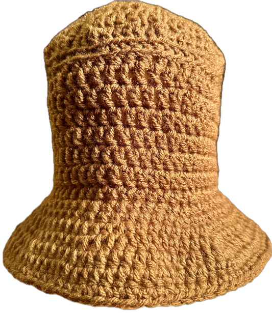 Tan Crochet Bucket Hat