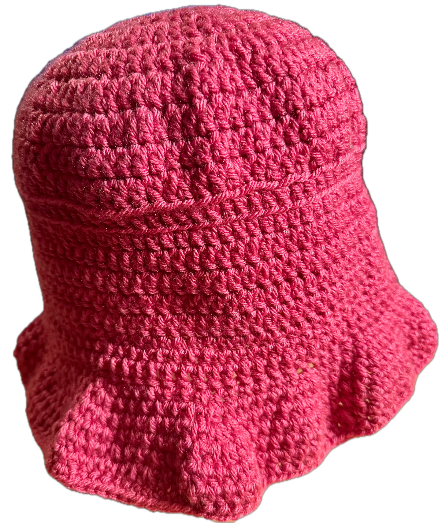 Bright Pink Crochet Bucket Hat
