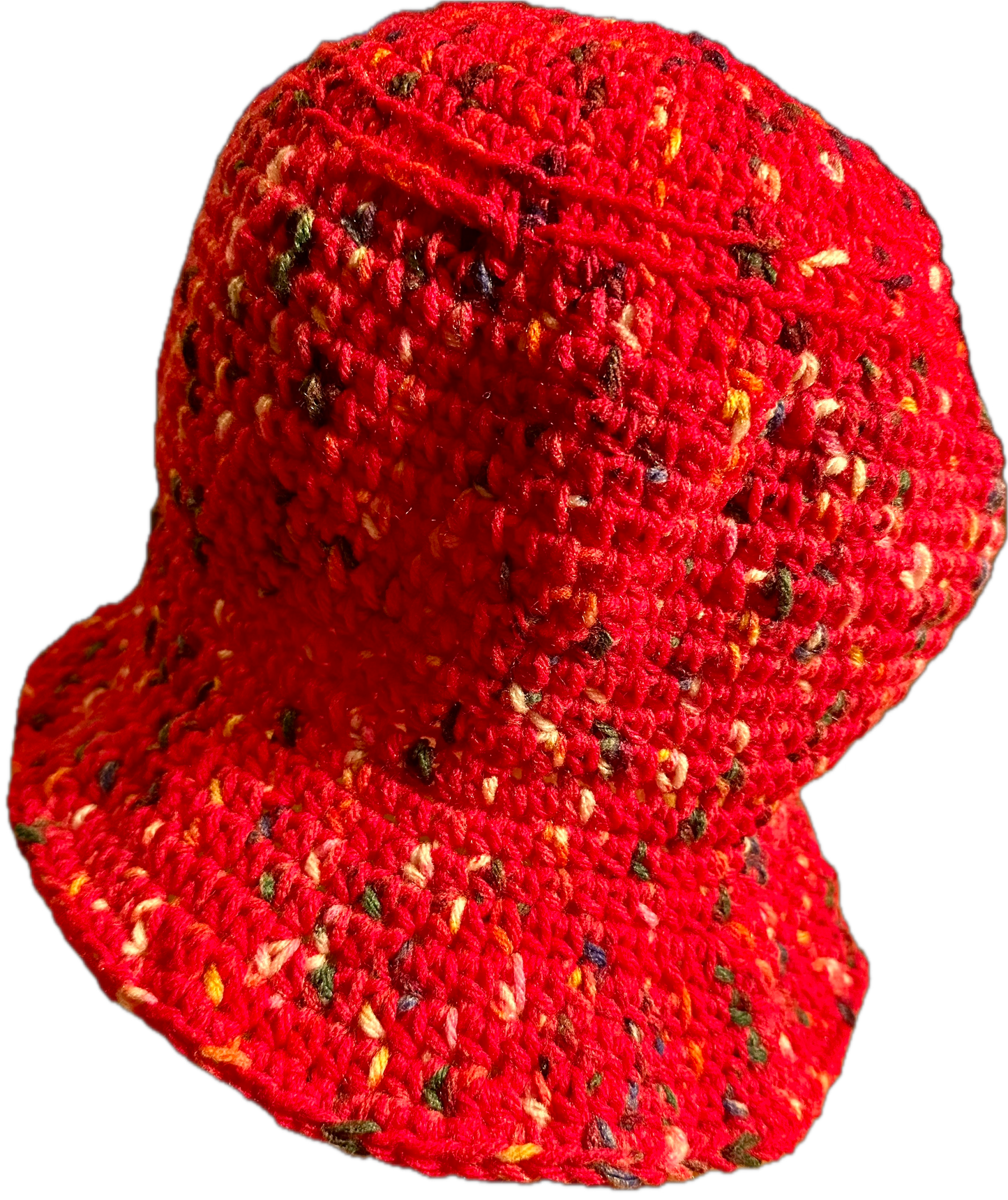 Red Speckle Crochet Bucket Hat