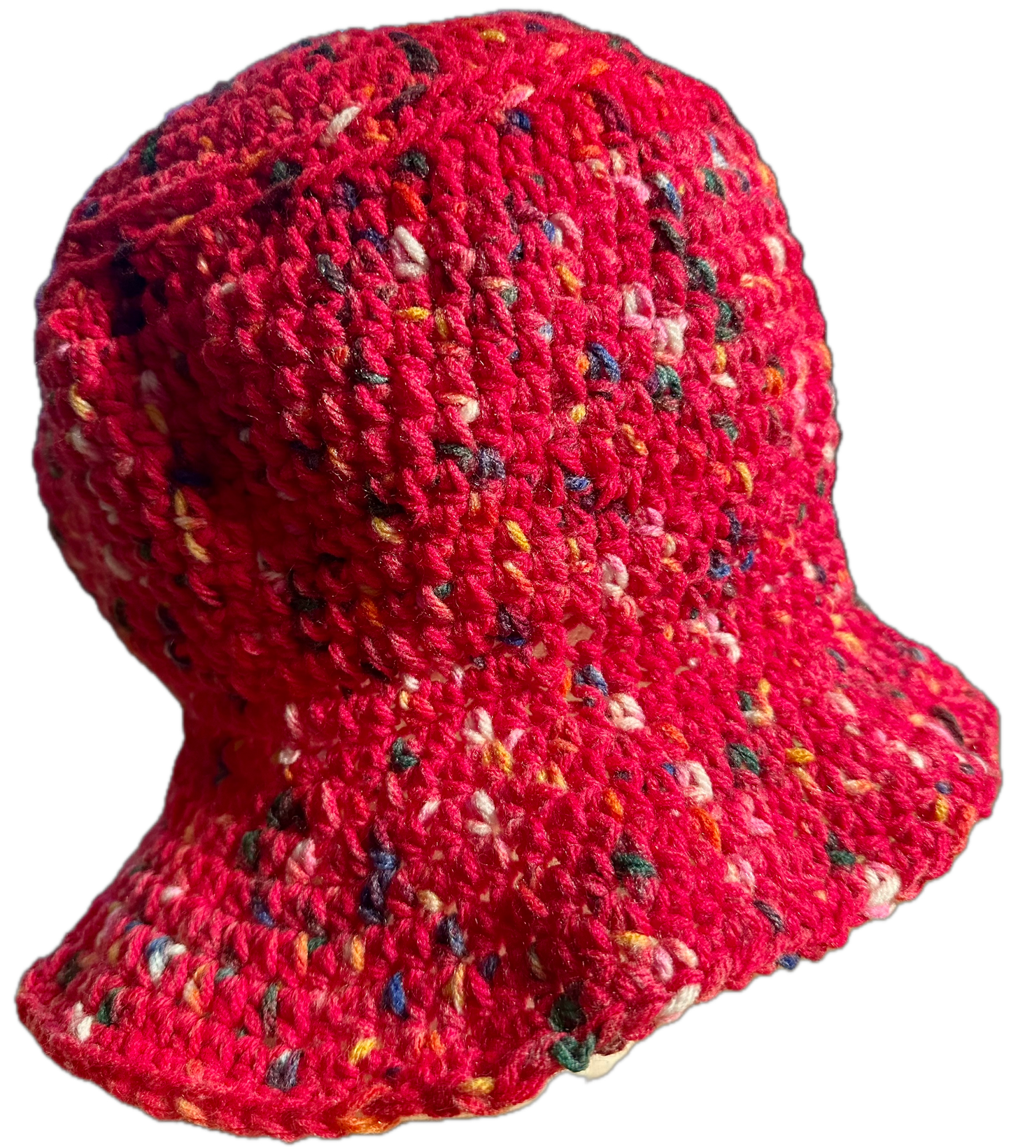 Red Speckle Crochet Bucket Hat