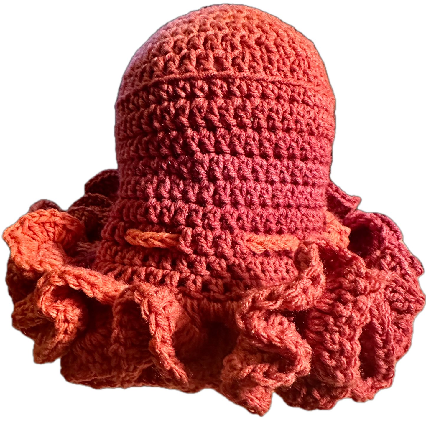 Pumpkin Mix Crochet Ruffled Hat