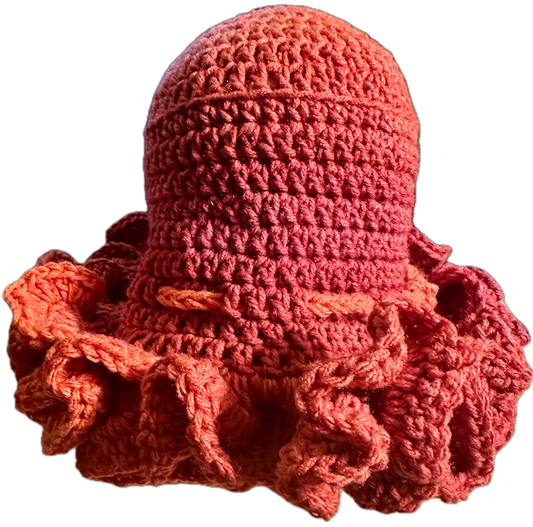 Pumpkin Mix Crochet Ruffled Hat