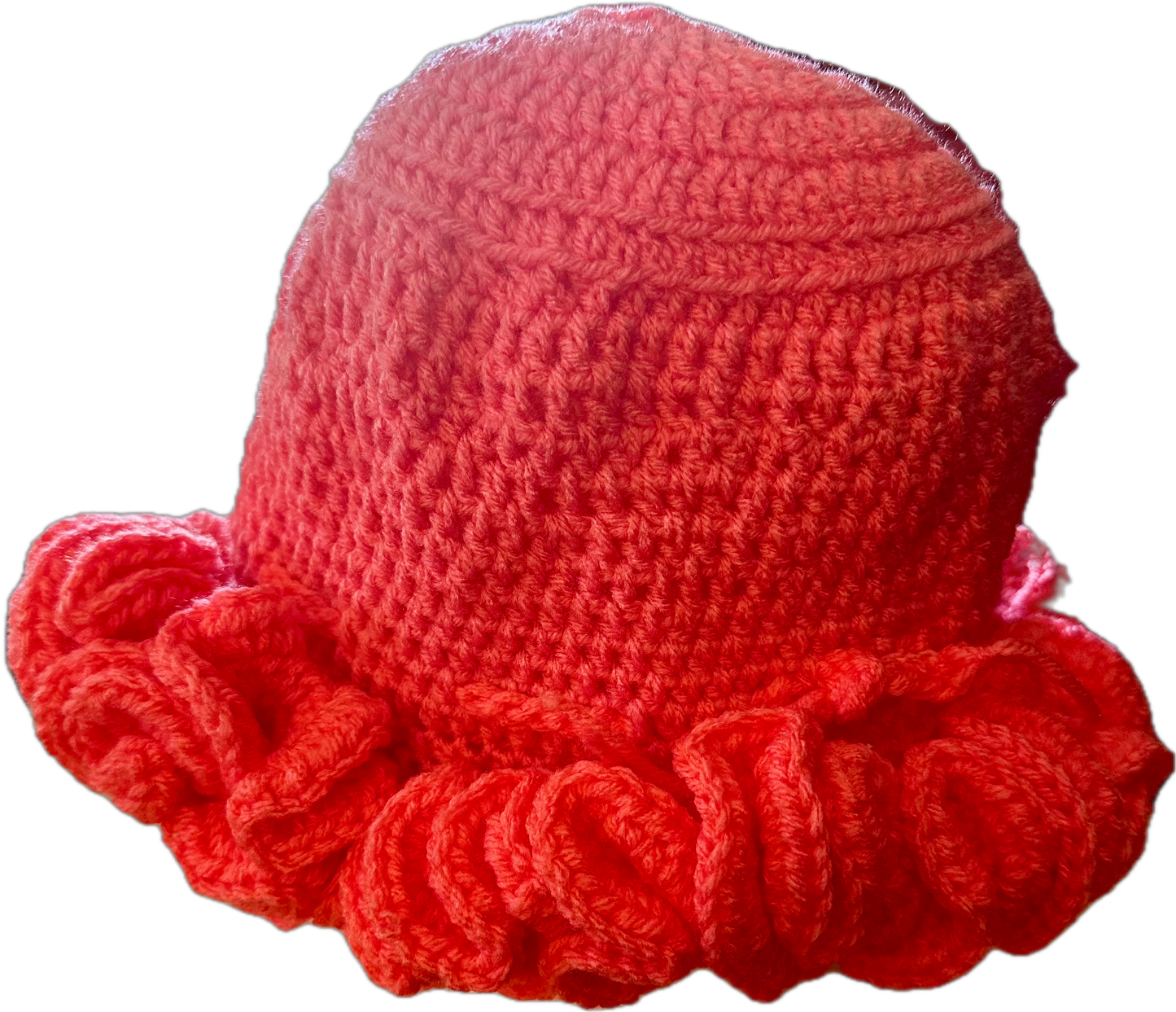 Watermelon Crochet Ruffled Hat