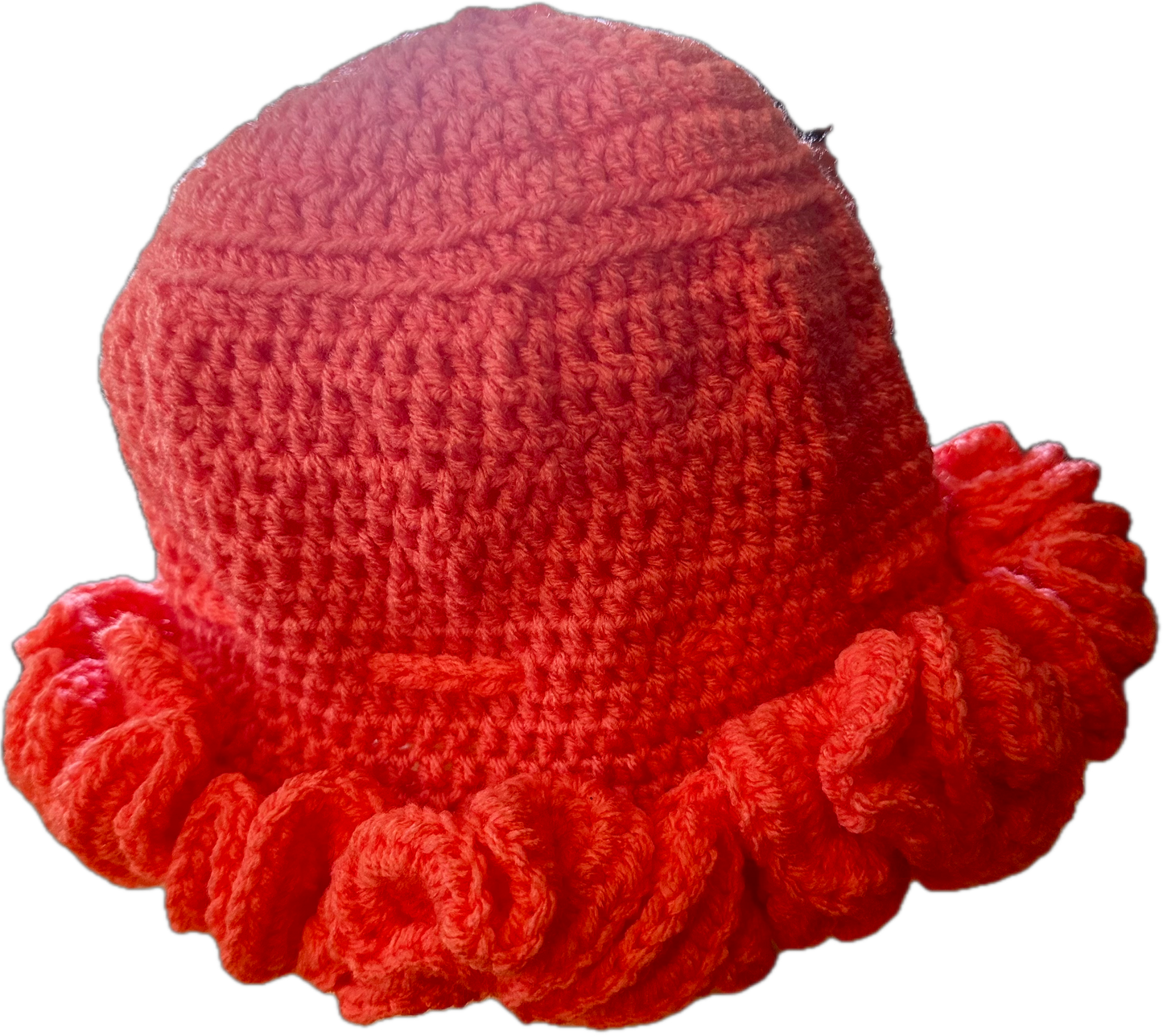 Watermelon Crochet Ruffled Hat
