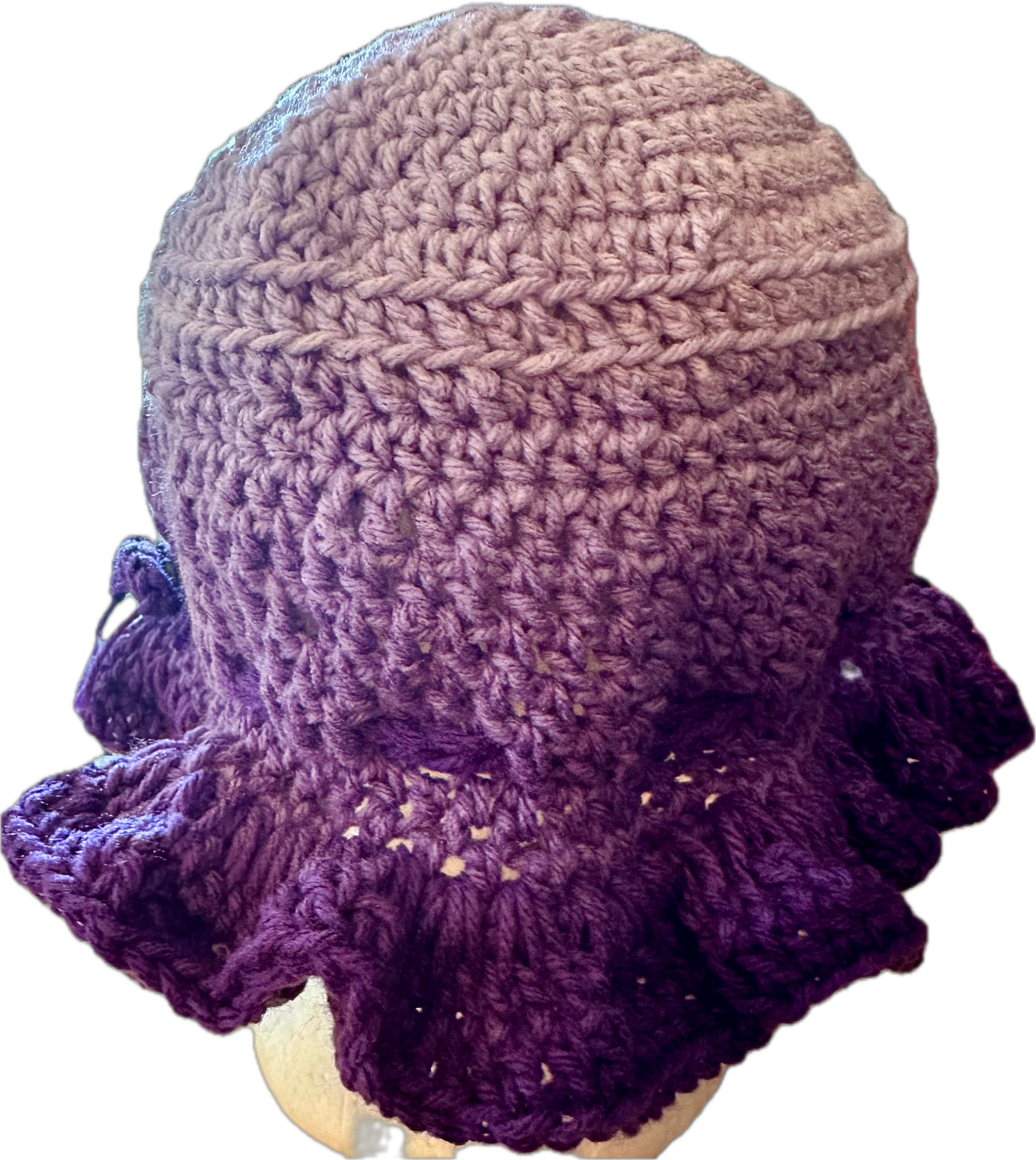 Purple Plum Crochet Ruffled Bucket Hat