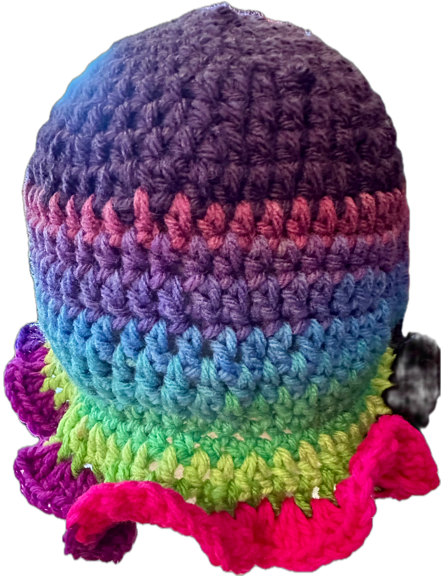 Blue Ice Crochet Ruffled Bucket Hat