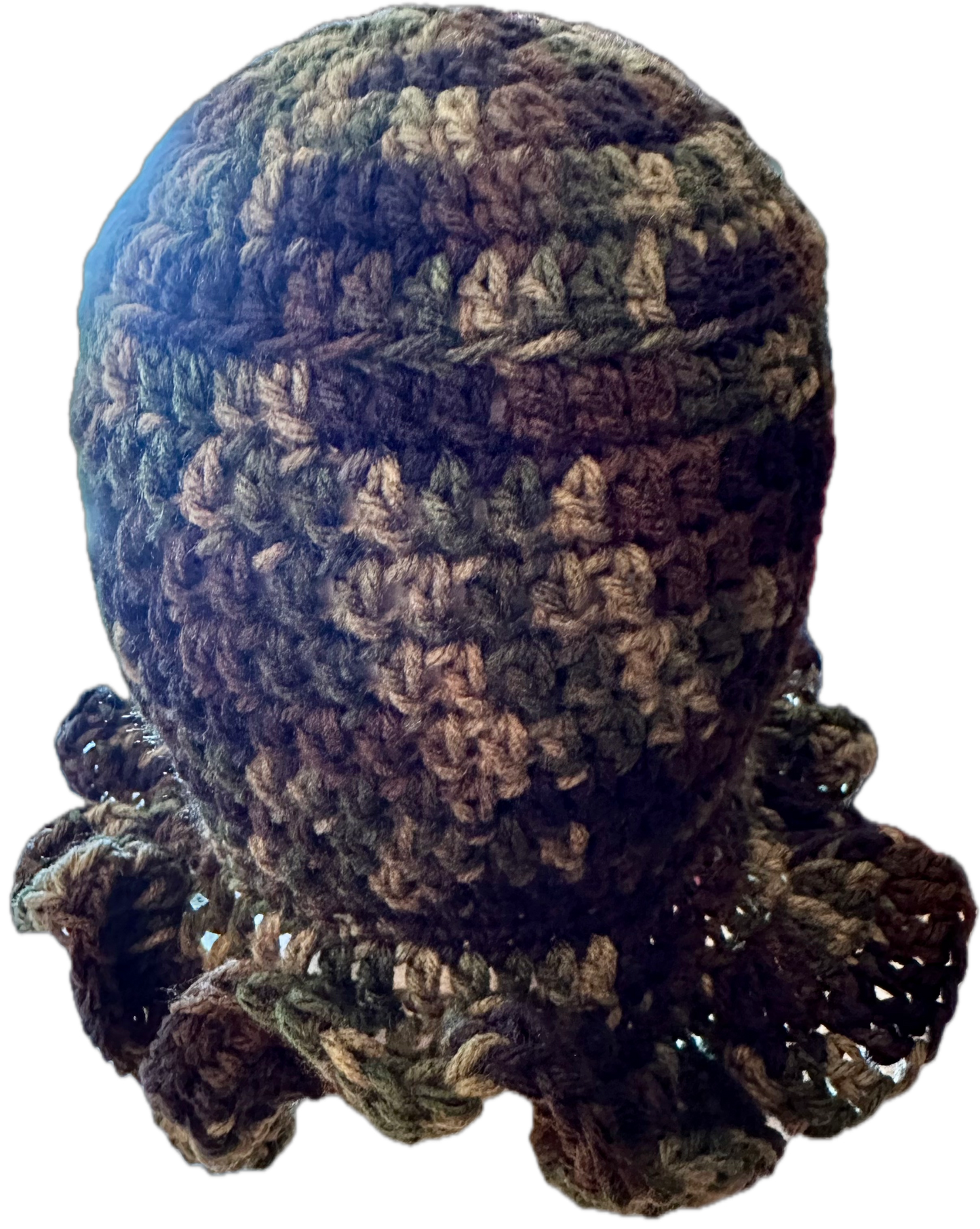Camouflage w/ Purse Crochet Ruffled Bucket Hat