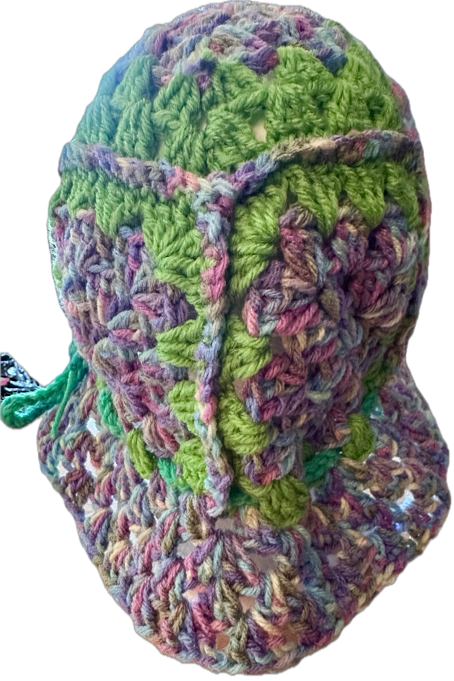 Lime Purple Crochet Granny Square Bucket Hat (XLarge)