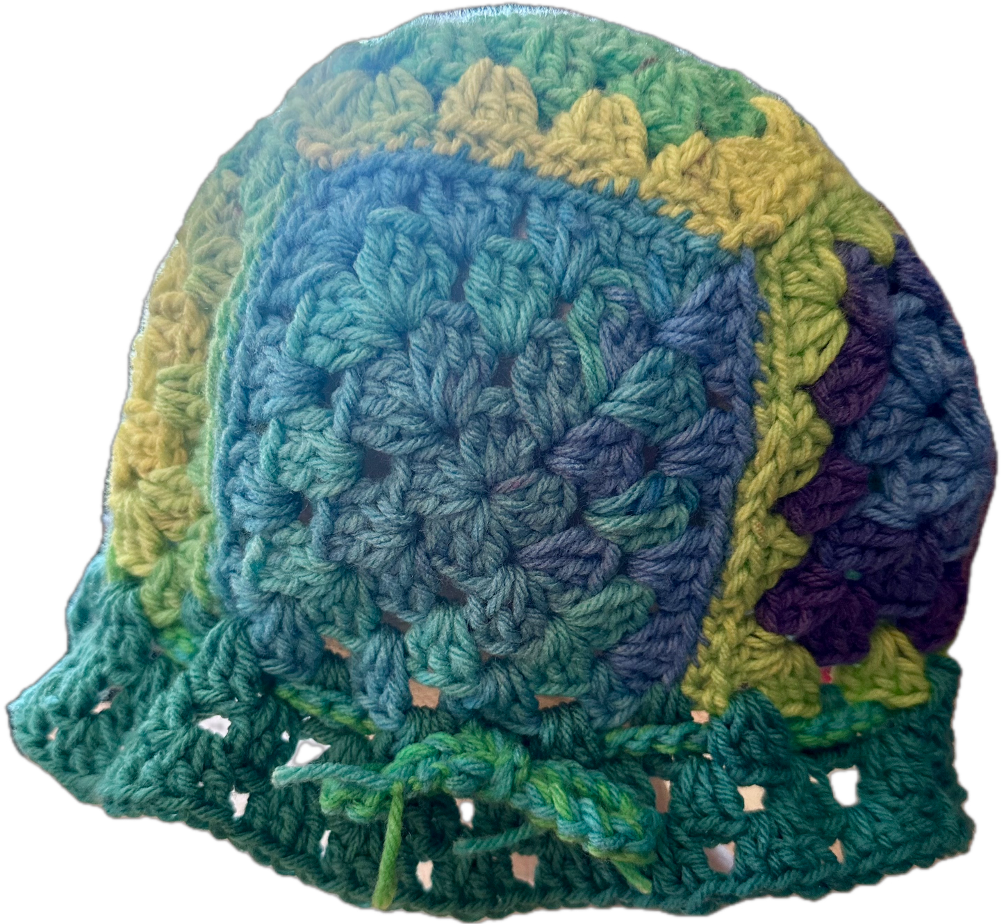 Sea Shore Crochet Granny Square Bucket Hat