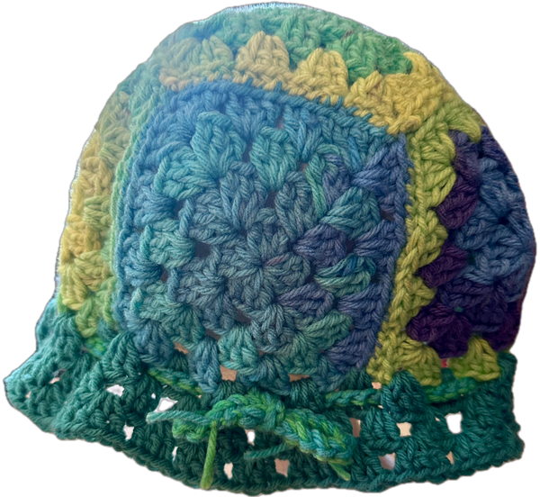 Sea Shore Crochet Granny Square Bucket Hat
