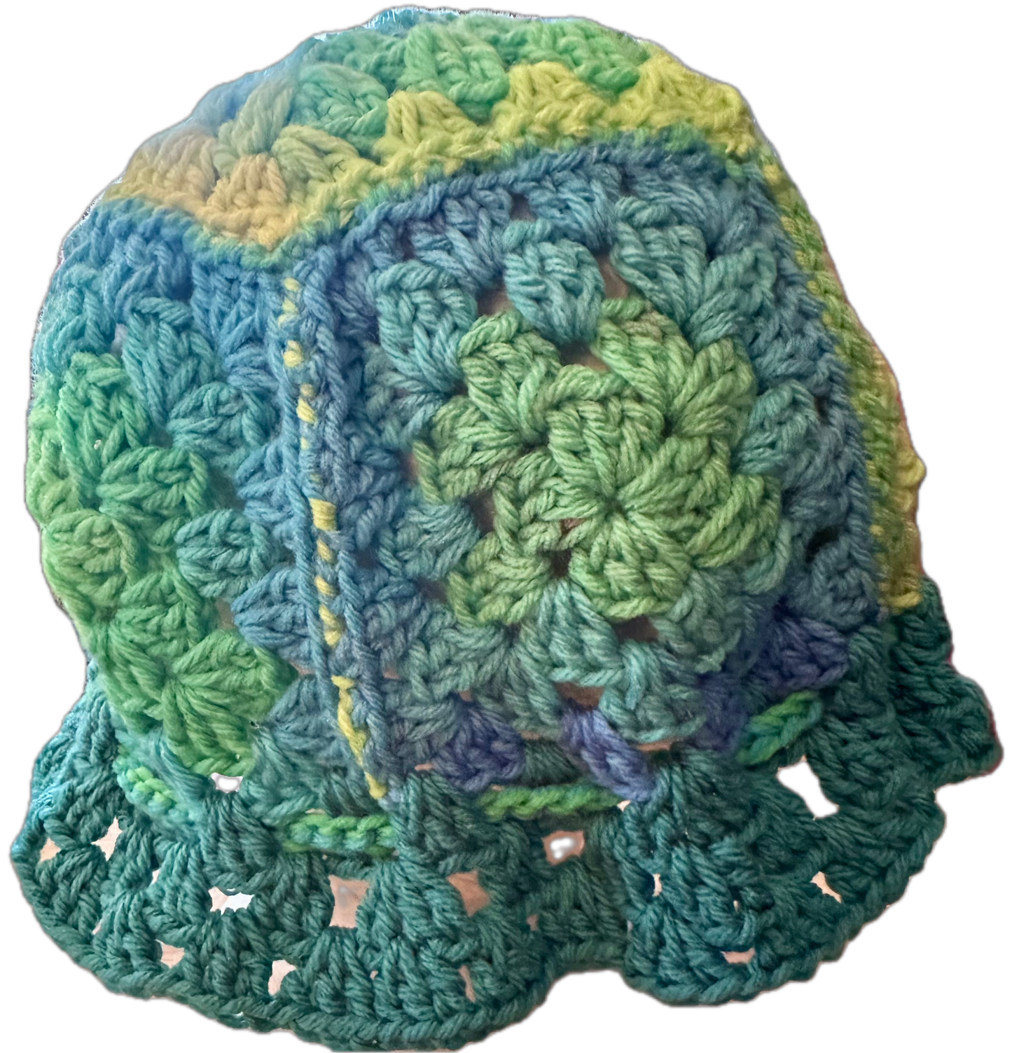 Sea Shore Crochet Granny Square Bucket Hat