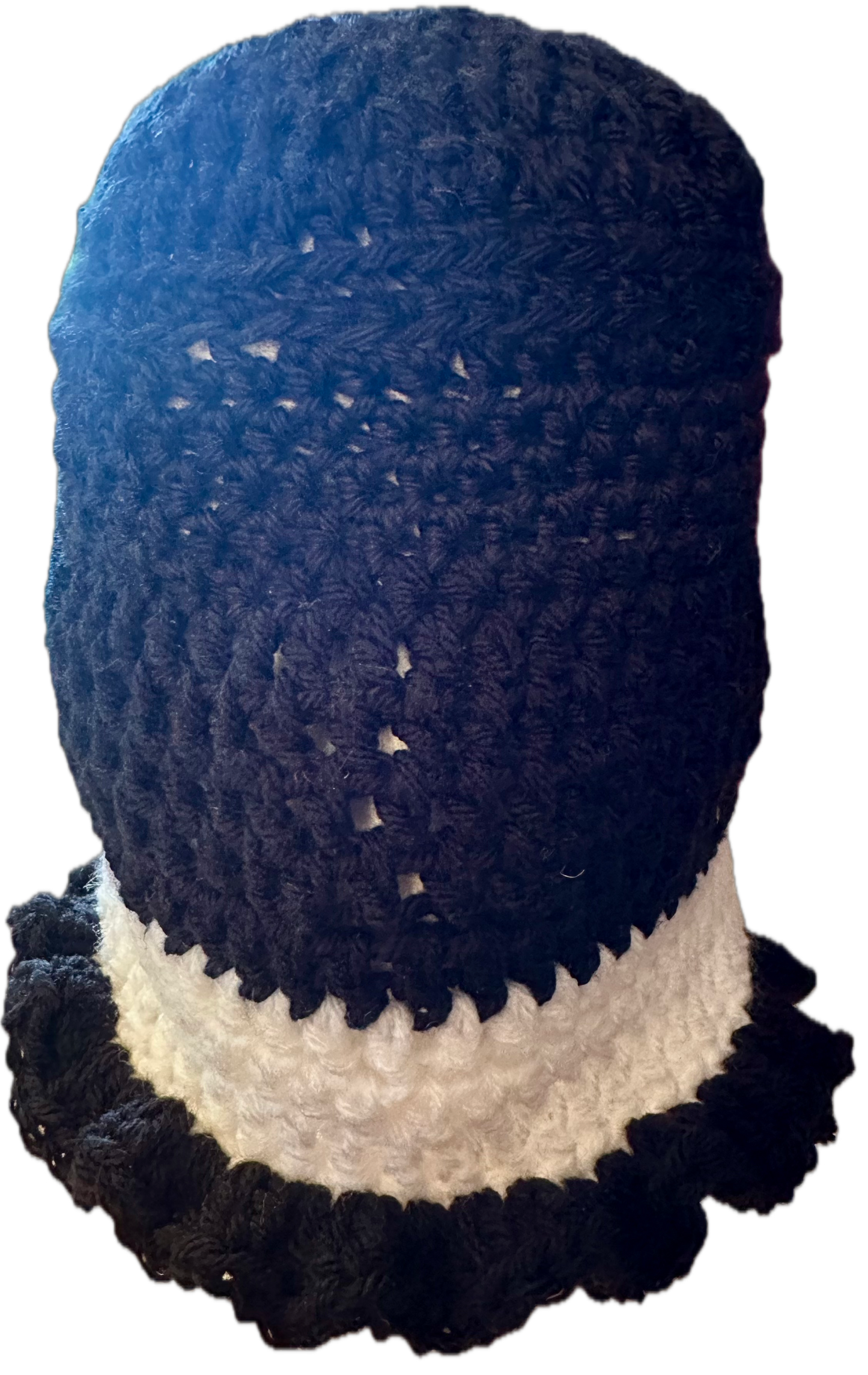 Black Moon Crochet Ruffled Bucket Hat