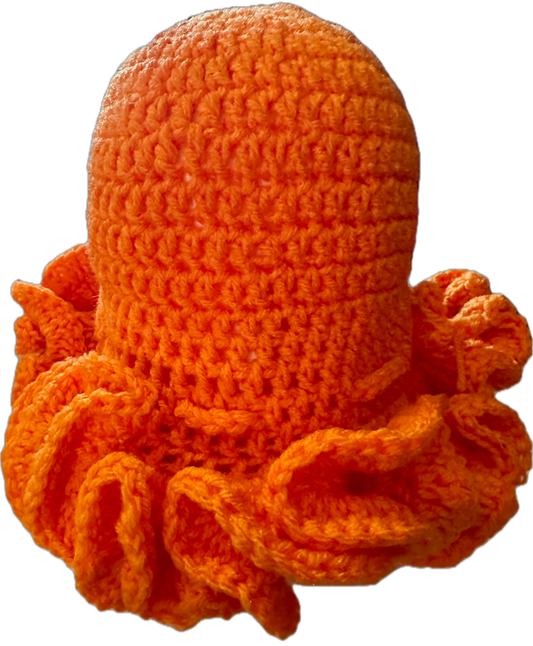 Orangeade Crochet Ruffled Hat