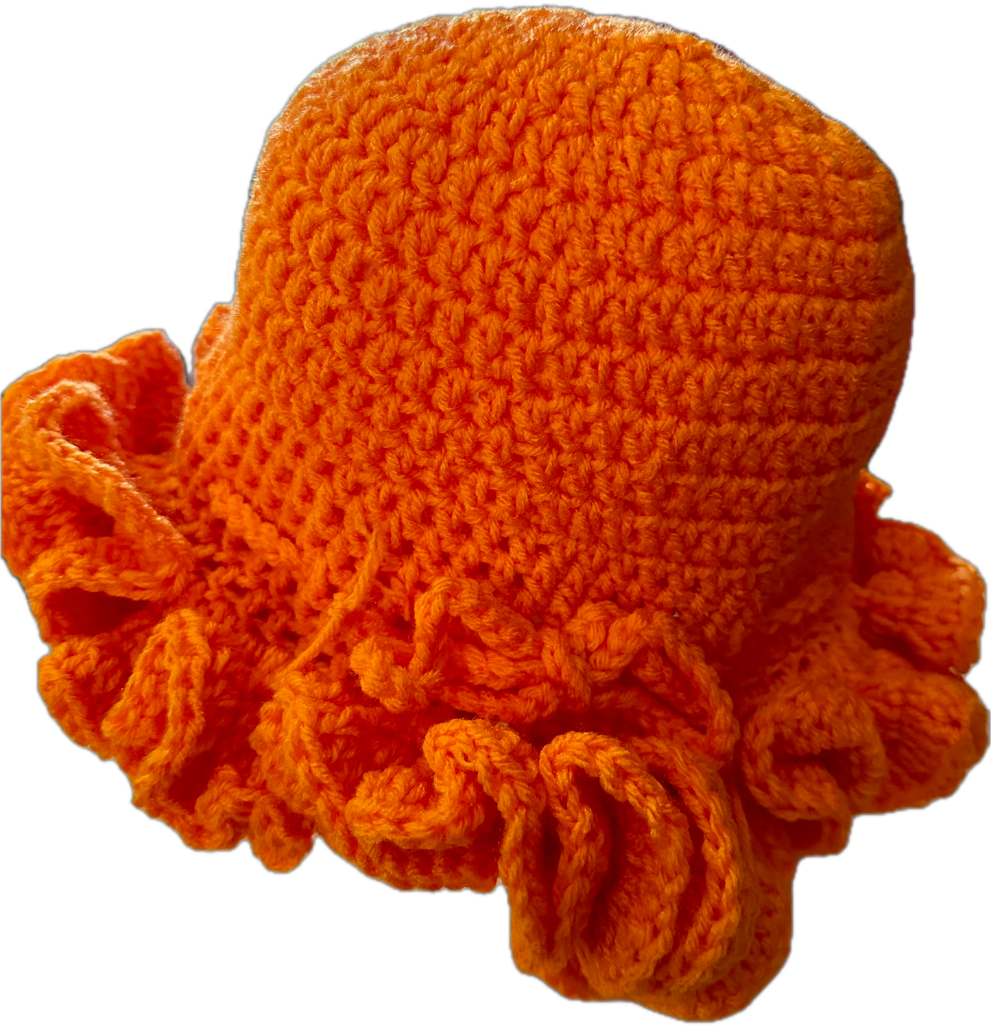 Orangeade Crochet Ruffled Hat